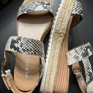Aerosoles Snake Print Wedge Heel Sandals size 7